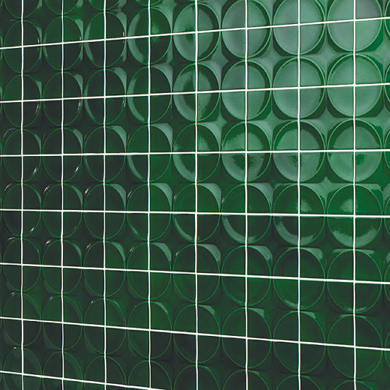 4x4 Contempee Star  Patterned Solid-Color Glossy Embossed Ceramic Tile Emerald Green