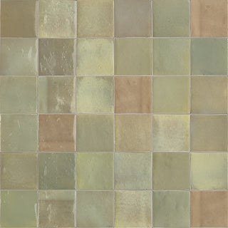 4x4 Zellige Neo Natural Mixed-Color Glossy Undulated Ceramic Tile