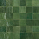 4x4 Zellige Neo  Natural Mixed-Color Glossy Undulated Ceramic Tile Dark Green