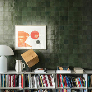 Dark Green - 4x4 Zellige Neo Natural Mixed-Color Glossy Undulated Ceramic Tile