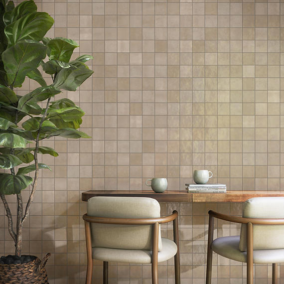 4x4 Zellige Neo  Natural Mixed-Color Glossy Undulated Ceramic Tile Off White