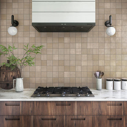 4x4 Zellige Neo  Natural Mixed-Color Glossy Undulated Ceramic Tile Off White