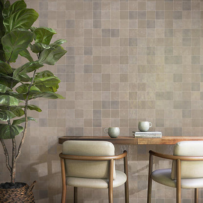 4x4 Zellige Neo  Natural Mixed-Color Glossy Undulated Ceramic Tile Orange Brown