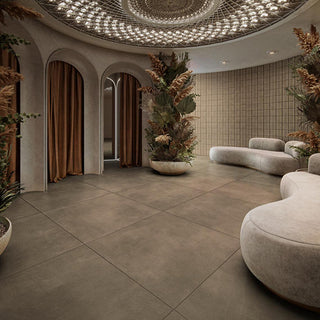 Argilla Brown - 24x48 Crafthouse Natural Concrete-Look Matte Smooth Porcelain Tile