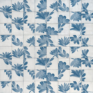 6x6 Rice Petal Floral Patterned Mixed-Color Glossy Smooth Porcelain Tile