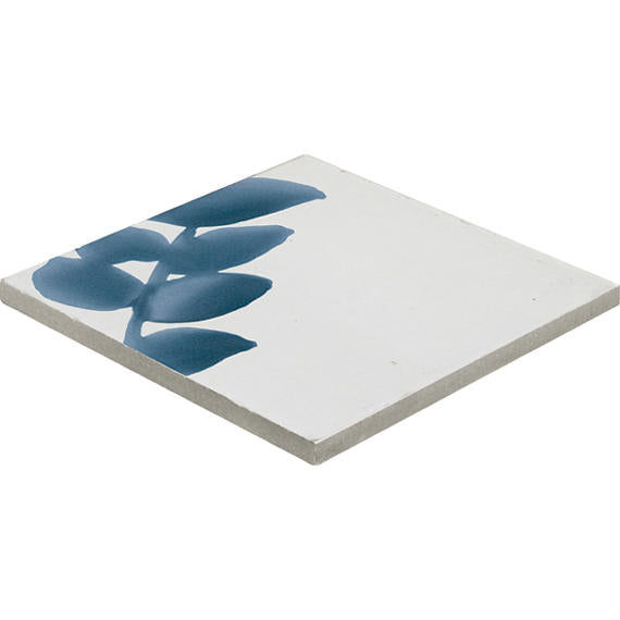6x6 Rice Petal Floral  Patterned Mixed-Color Glossy Smooth Porcelain Tile Dusty White