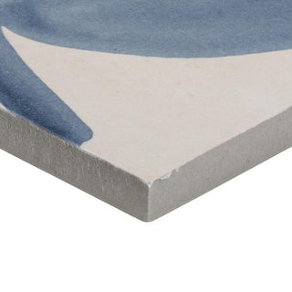 Concrete Gray - 6x6 Rice Petal Floral Patterned Mixed-Color Glossy Smooth Porcelain Tile