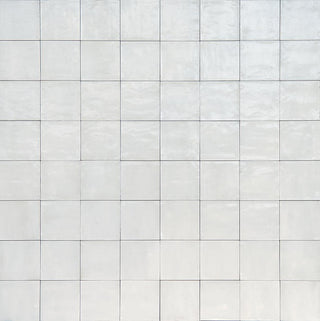 6x6 Rice Natural Solid-Color Glossy Undulated Porcelain Tile