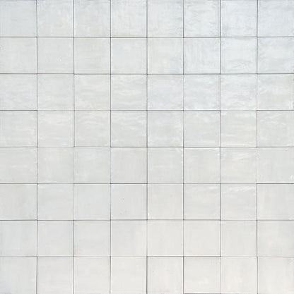 6x6 Rice  Natural Solid-Color Glossy Smooth Porcelain Tile Dusty White