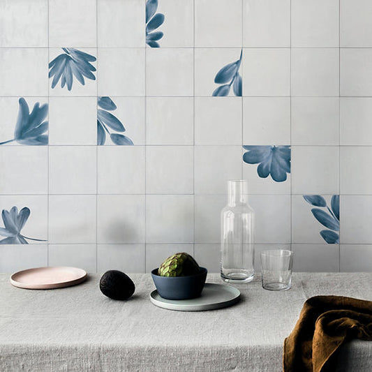 6x6 Rice Natural Solid-Color Glossy Undulated Porcelain Tile