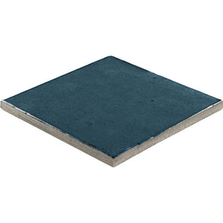 Slate Blue - 6x6 Rice Natural Solid-Color Glossy Undulated Porcelain Tile