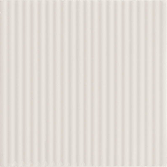 6x6 Rhyme And Reason  Natural Solid-Color Matte Rippled Ceramic Tile Off White