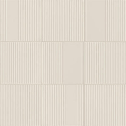 6x6 Rhyme And Reason  Natural Solid-Color Matte Rippled Ceramic Tile Soft Beige