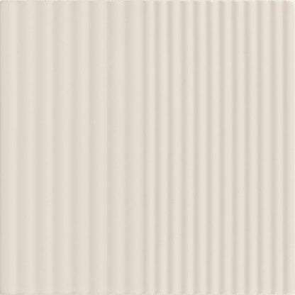 6x6 Rhyme And Reason  Natural Solid-Color Matte Rippled Ceramic Tile Soft Beige