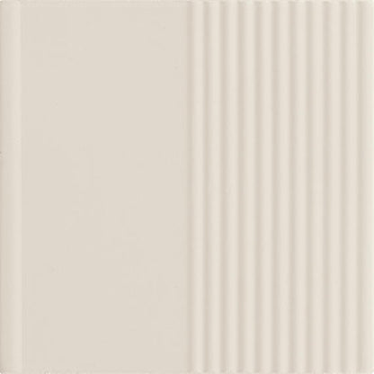6x6 Rhyme And Reason  Natural Solid-Color Matte Rippled Ceramic Tile Soft Beige