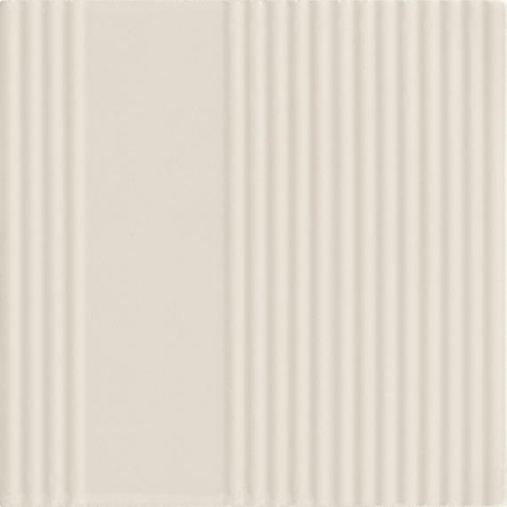6x6 Rhyme And Reason  Natural Solid-Color Matte Rippled Ceramic Tile Soft Beige