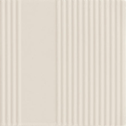 6x6 Rhyme And Reason  Natural Solid-Color Matte Rippled Ceramic Tile Soft Beige