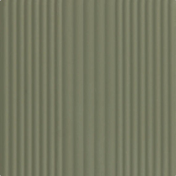 6x6 Rhyme And Reason  Natural Solid-Color Matte Rippled Ceramic Tile Muted Green