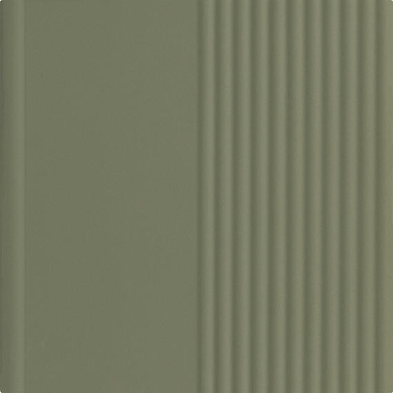 6x6 Rhyme And Reason  Natural Solid-Color Matte Rippled Ceramic Tile Muted Green