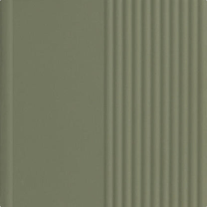 6x6 Rhyme And Reason  Natural Solid-Color Matte Rippled Ceramic Tile Muted Green