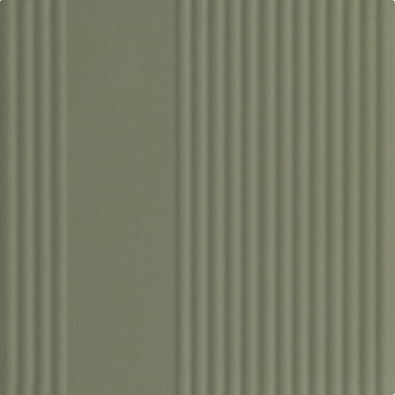6x6 Rhyme And Reason  Natural Solid-Color Matte Rippled Ceramic Tile Muted Green