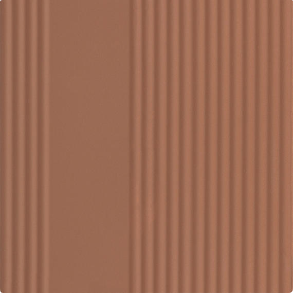 6x6 Rhyme And Reason  Natural Solid-Color Matte Rippled Ceramic Tile Orange Brown