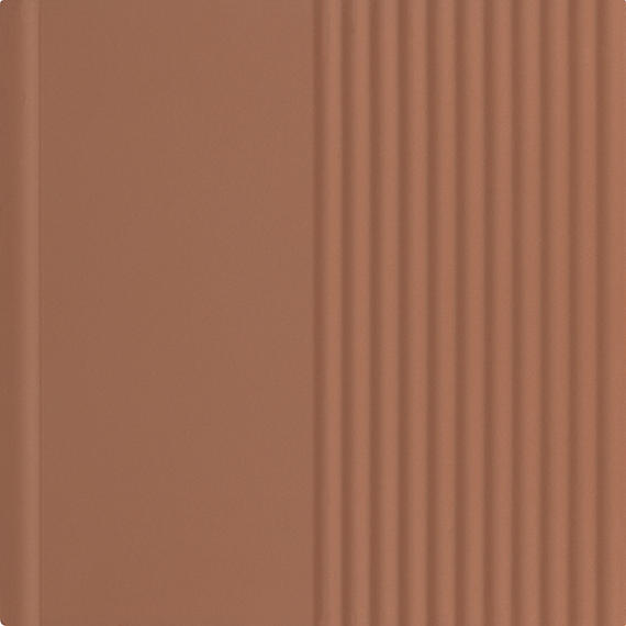 6x6 Rhyme And Reason  Natural Solid-Color Matte Rippled Ceramic Tile Orange Brown