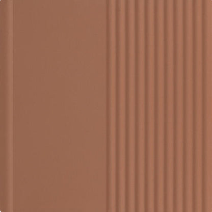 6x6 Rhyme And Reason  Natural Solid-Color Matte Rippled Ceramic Tile Orange Brown