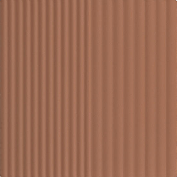 6x6 Rhyme And Reason  Natural Solid-Color Matte Rippled Ceramic Tile Orange Brown
