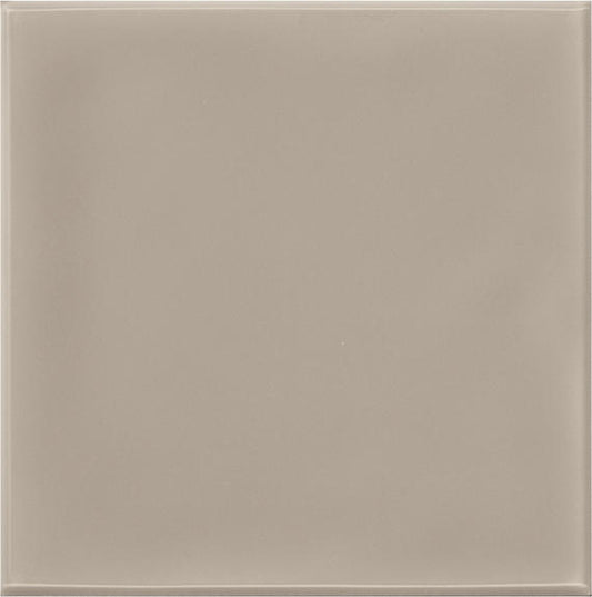 6x6 Retrospace Remix  Natural Solid-Color Glossy Smooth Ceramic Tile Taupe Beige