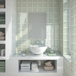 Pale Sage - 6x6 Retrospace Remix Natural Solid-Color Glossy Smooth Ceramic Tile