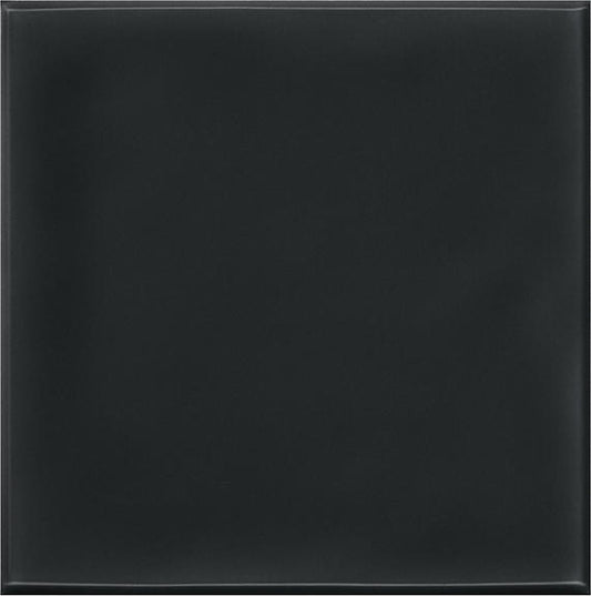 6x6 Retrospace Remix  Natural Solid-Color Glossy Smooth Ceramic Tile Charcoal Black