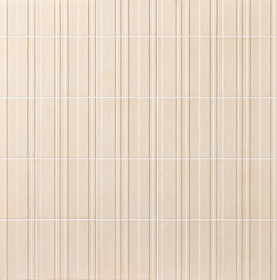 8x8 Crafthouse  Natural Concrete-Look Matte 3D-Geometric Fluted Porcelain Tile Pomice Beige