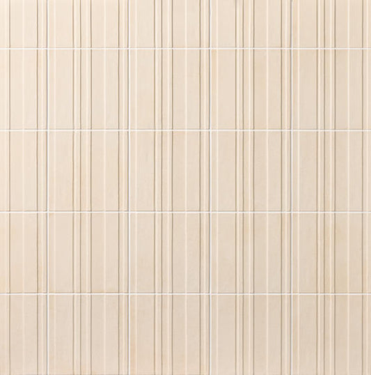 8x8 Crafthouse  Natural Concrete-Look Matte 3D-Geometric Fluted Porcelain Tile Pomice Beige