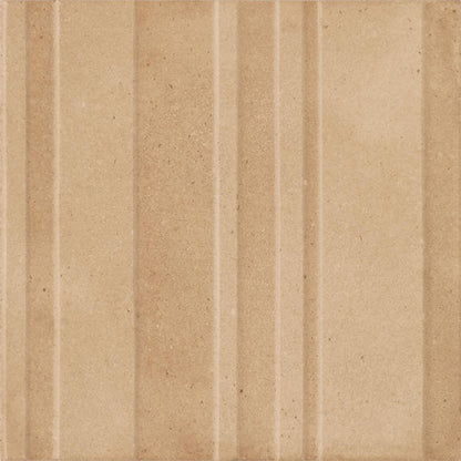 8x8 Crafthouse  Natural Concrete-Look Matte 3D-Geometric Fluted Porcelain Tile Rattan Beige