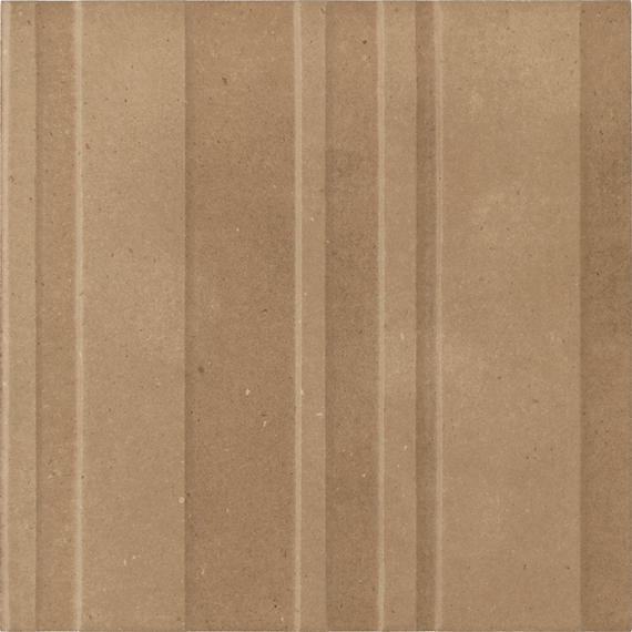 8x8 Crafthouse  Natural Concrete-Look Matte 3D-Geometric Fluted Porcelain Tile Jute Brown