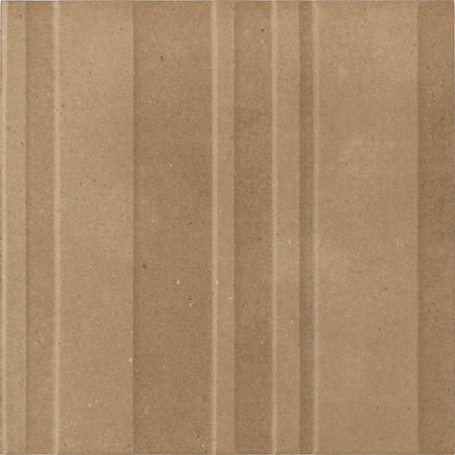 8x8 Crafthouse  Natural Concrete-Look Matte 3D-Geometric Fluted Porcelain Tile Jute Brown
