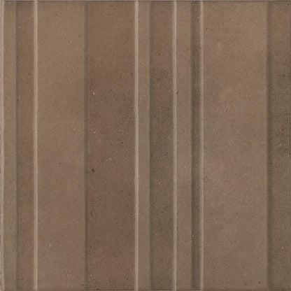 8x8 Crafthouse  Natural Concrete-Look Matte 3D-Geometric Fluted Porcelain Tile Argilla Brown