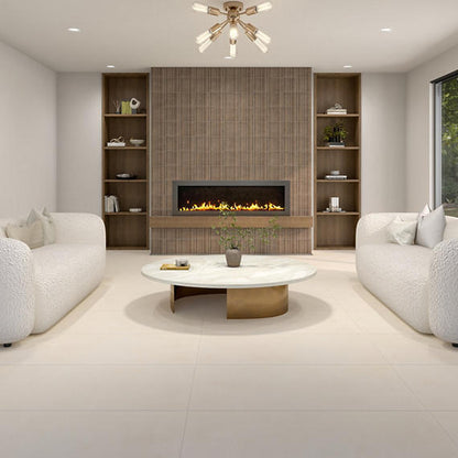 8x8 Crafthouse  Natural Concrete-Look Matte 3D-Geometric Fluted Porcelain Tile Argilla Brown