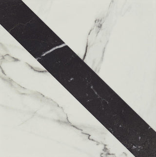 8x8 Clarasea Linear Octagon Patterned Marble-Look Matte Smooth Porcelain Tile