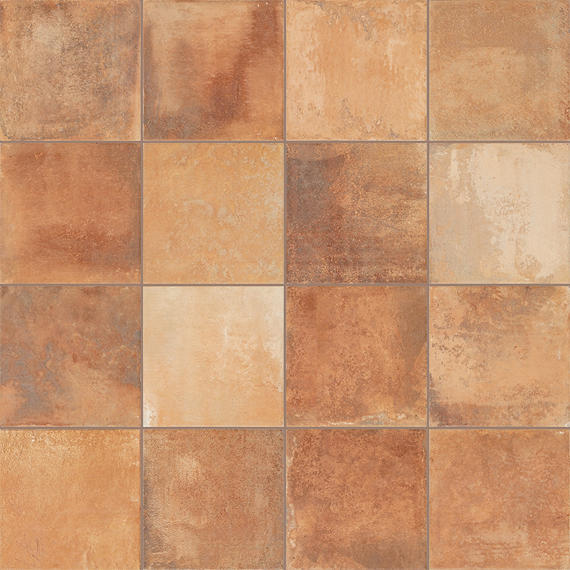 8x8 Cotto Revival  Natural Stone-Look Matte Smooth Porcelain Tile Rust Brown