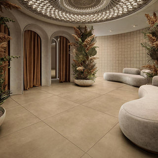 Jute Brown - 8x8 Crafthouse Natural Concrete-Look Matte Smooth Porcelain Tile
