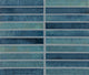 1x6 Miramo Straight Joint  Mosaic Solid-Color Glossy Smooth Glass Tile Aqua Blue