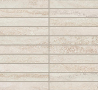 1x6 Calligo Stacked  Mosaic Stone-Look Matte Smooth Porcelain Tile Tusk Beige