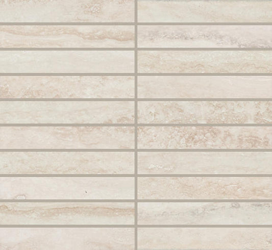 1x6 Calligo Stacked  Mosaic Stone-Look Matte Smooth Porcelain Tile Tusk Beige
