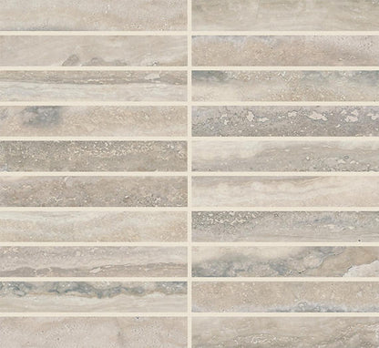1x6 Calligo Stacked  Mosaic Stone-Look Matte Smooth Porcelain Tile Nimbus Gray