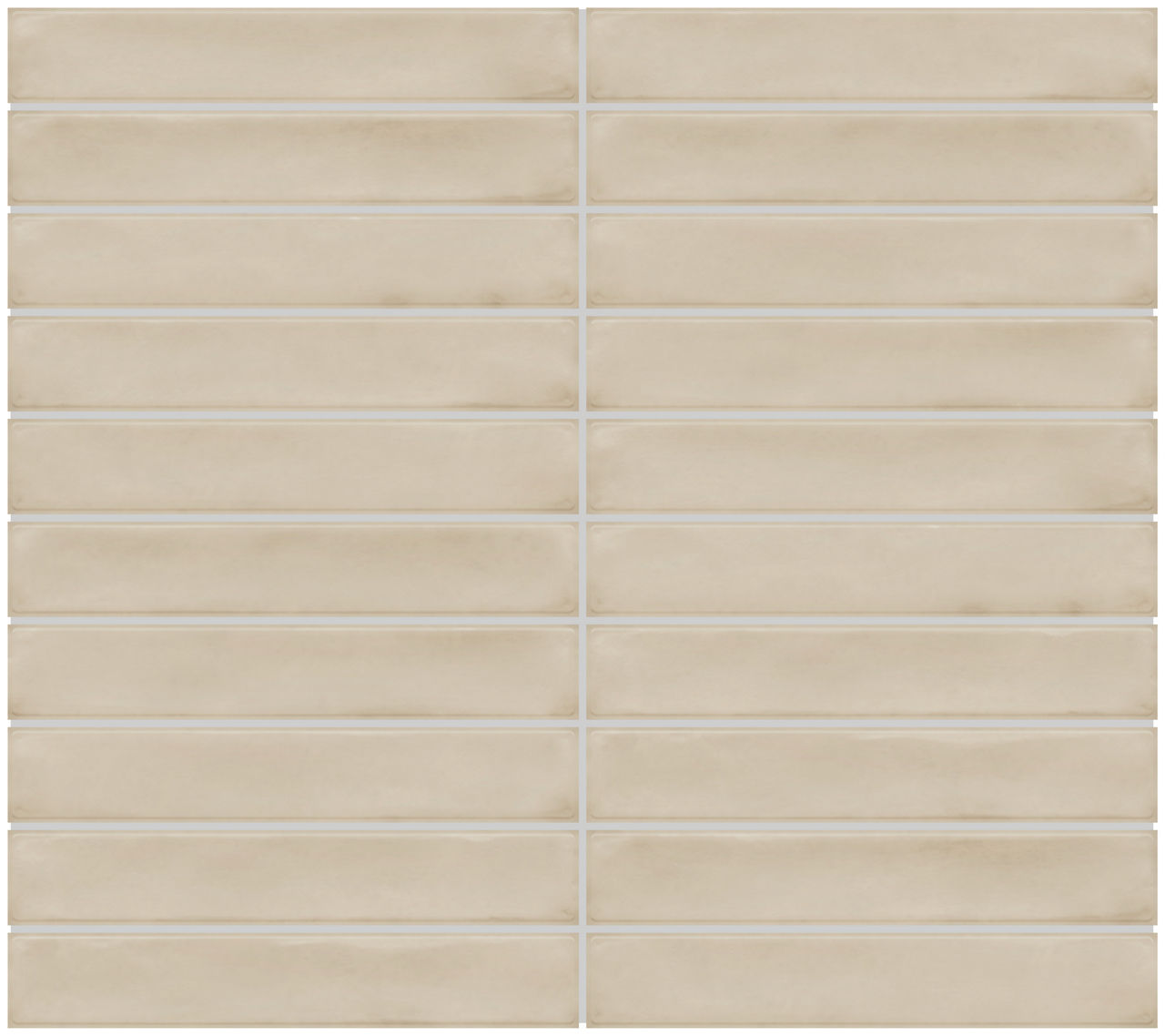 12x10 Artcrafted Straight Joint Stacked Mosaic Solid-Color Glossy Smooth Ceramic Tile