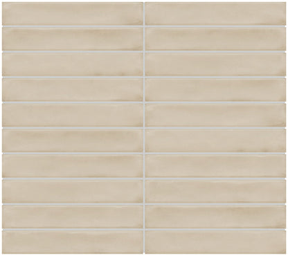 12x10 Artcrafted Straight Joint Stacked Mosaic Solid-Color Glossy Smooth Ceramic Tile