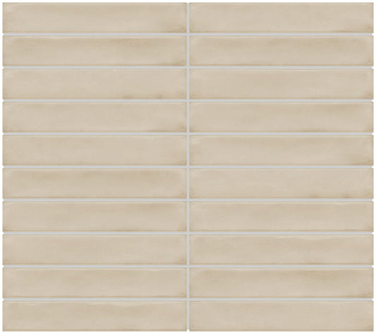 12x10 Artcrafted Straight Joint Stacked Mosaic Solid-Color Glossy Smooth Ceramic Tile