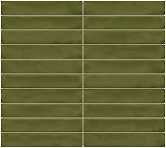 1x6 Artcrafted Straight Joint Stacked Mosaic Solid-Color Glossy Smooth Ceramic Tile Deep Green